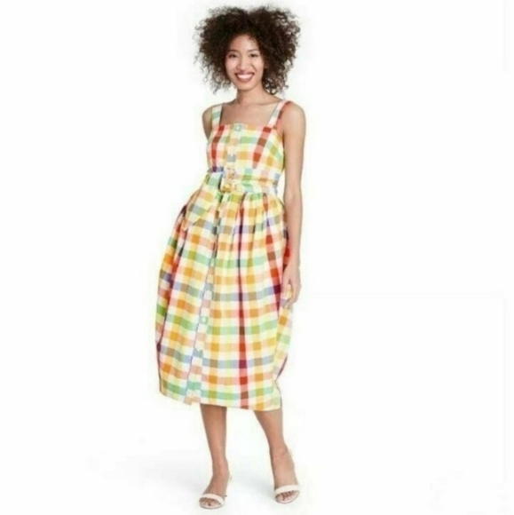 Christopher John Rogers  for Target Plaid Wide Strap Dress - Picture 3 of 16